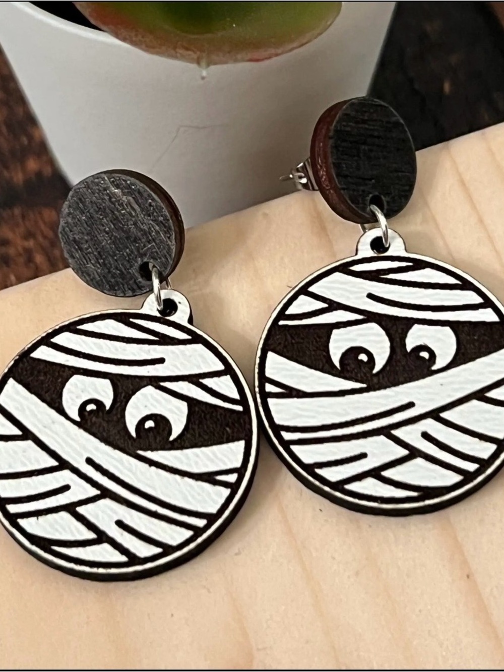 Mummy Face Dangle Earrings